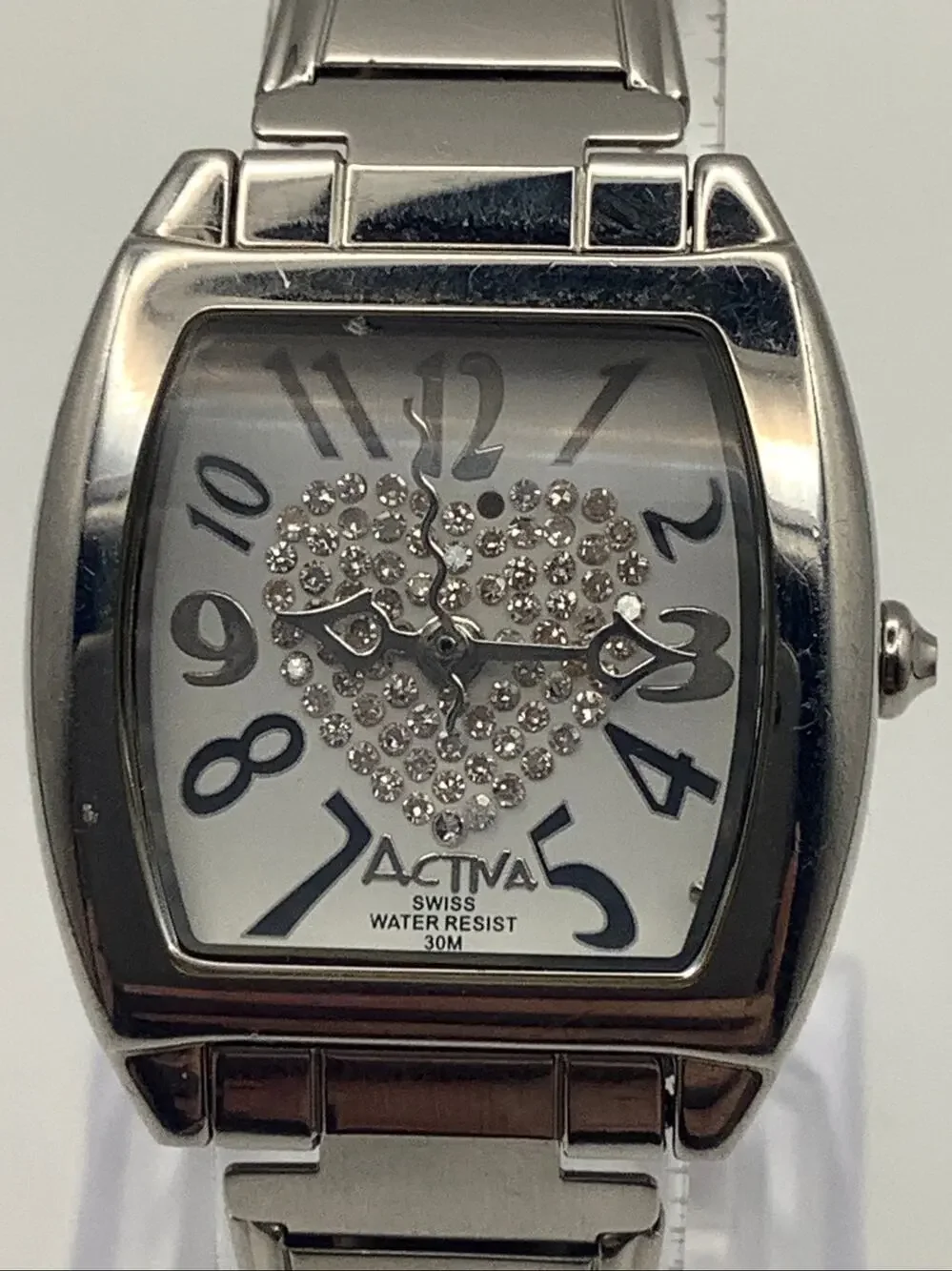 Activa Bulova Womens Swiss Quartz Tonneau Steel Watch